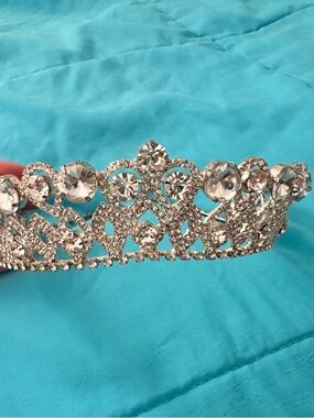 Crystal Rhinestone Silver Tiara Headpiece for Women